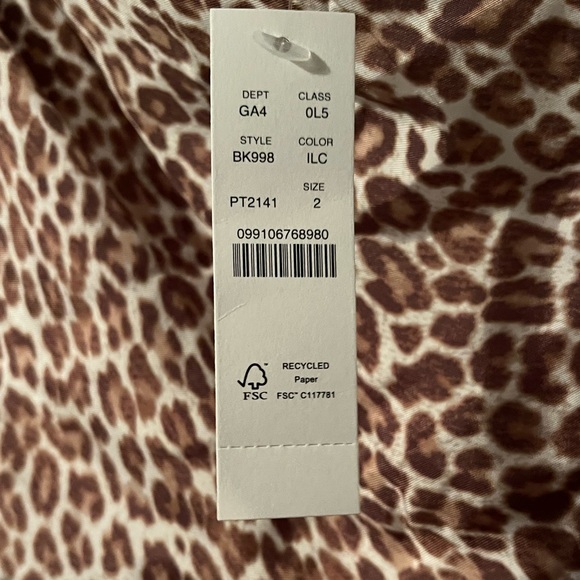 NWT size 2 J. crew collection one shoulder ruffle hem dress in leopard - Picture 3 of 3